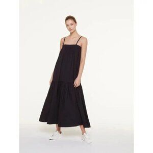 For Days 100% Organic Cotton Poplin Maxi Dress Black Size Large Oversized Full